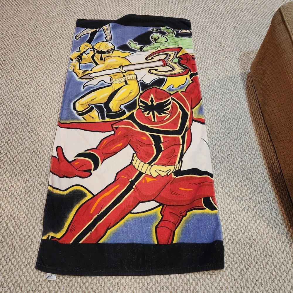 Disney Power Rangers Samurai Beach Towel Red Blue Yellow Green Characters